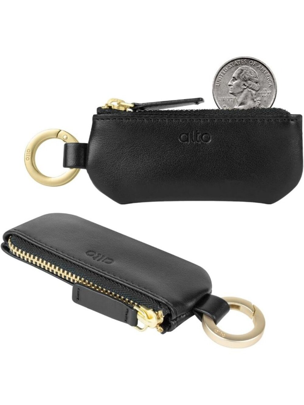 Handmade Premium Italian Leather Coin Pouch - Stylish Raven Black Purse